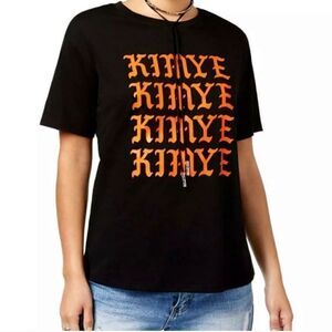 New! 2-KUHL- KIMYE Graphic Tee Shirt, Black & Orange Crew Neck Medium